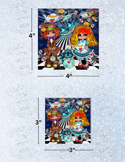 "Tea with Alice and the Mad Hatter" by ©Sherri Baldy Decorative Diamond Painting Release Papers