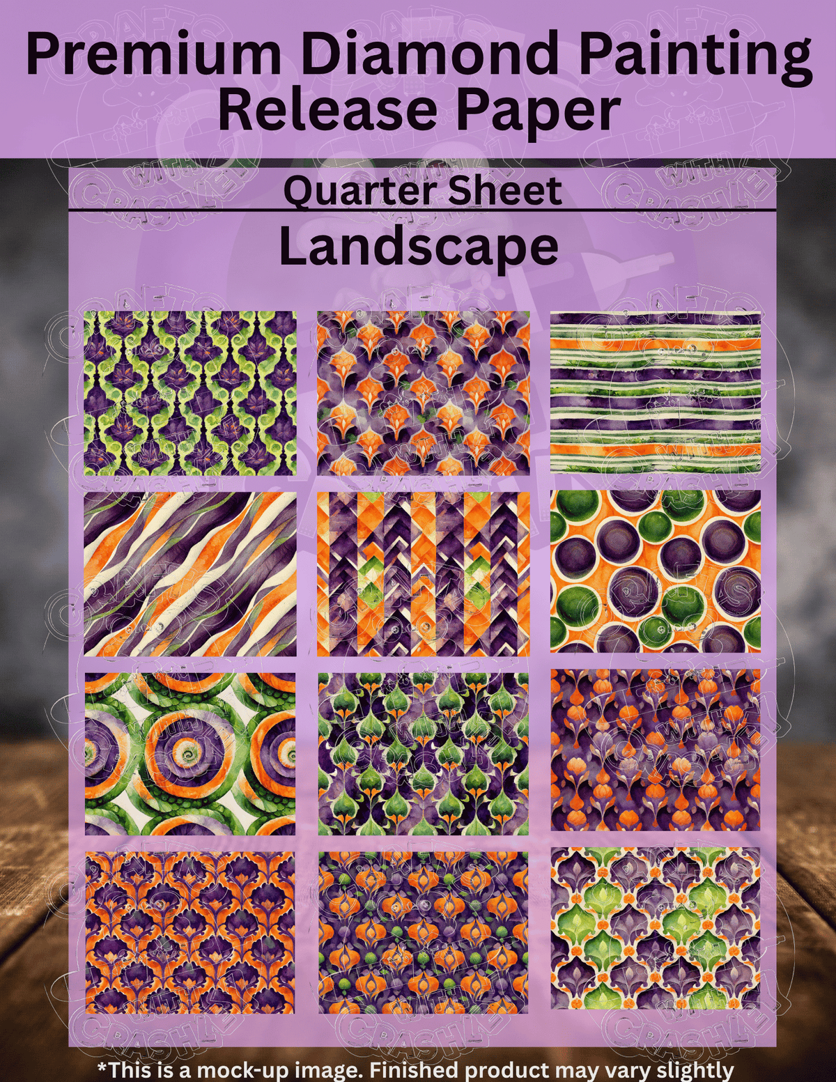 Watercolor Halloween Patterns Combo Pack Premium Release Paper for Diamond Painting
