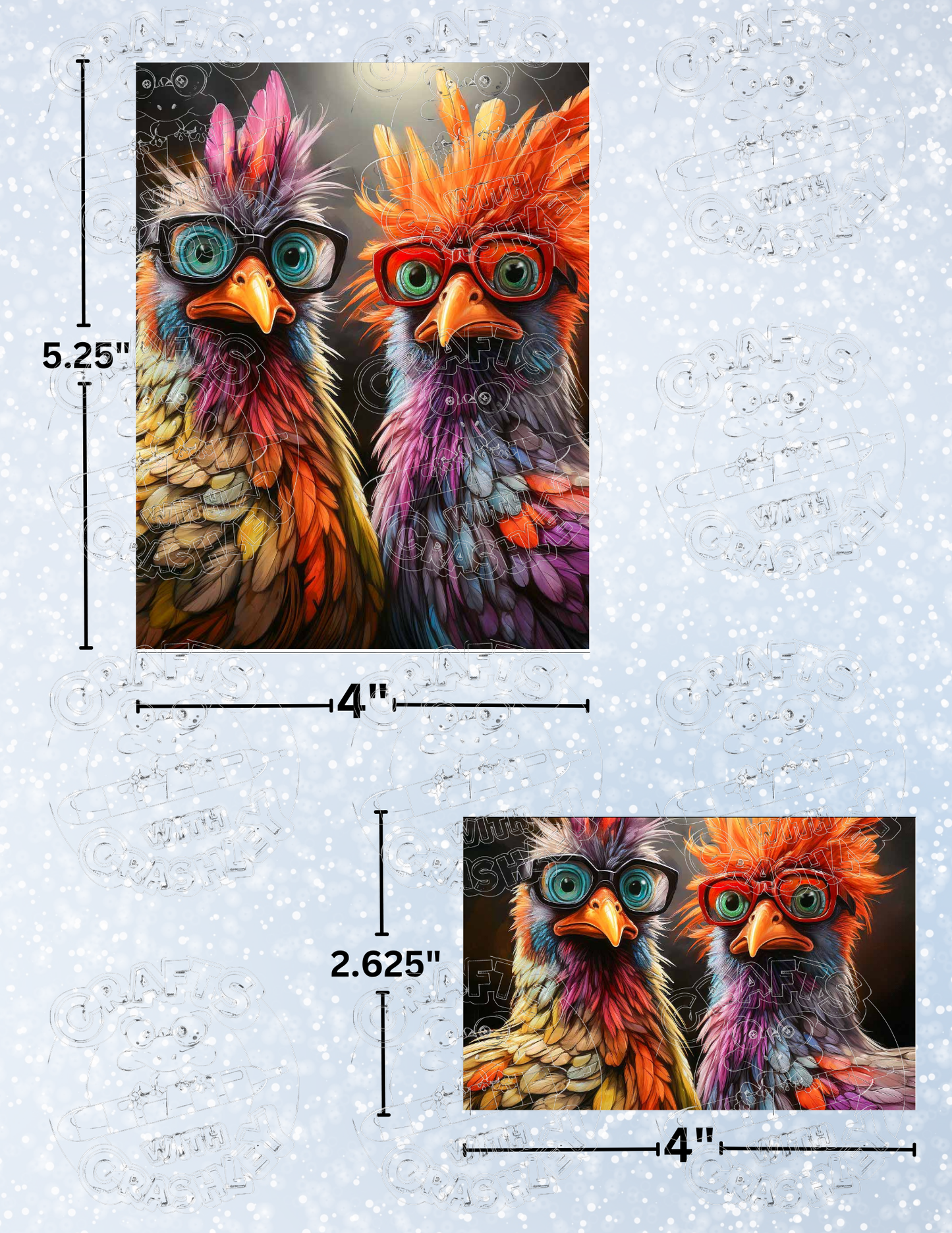 "Duke & Earl Cluckington" by ©Stacy Deal Premium Decorative Release Papers for Diamond Painting