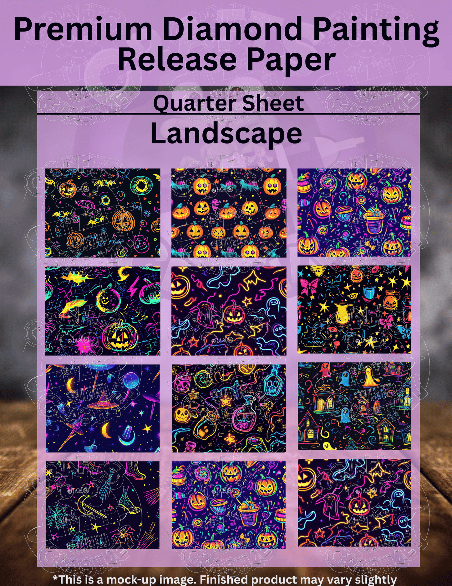 Neon Halloween Combo Pack Premium Release Paper for Diamond Painting
