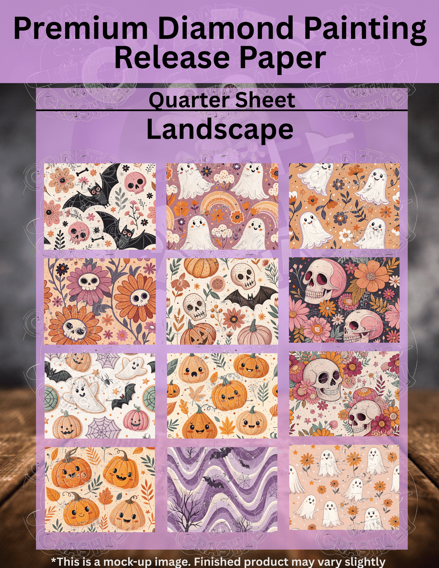 Retro Halloween Combo Pack Premium Release Paper for Diamond Painting
