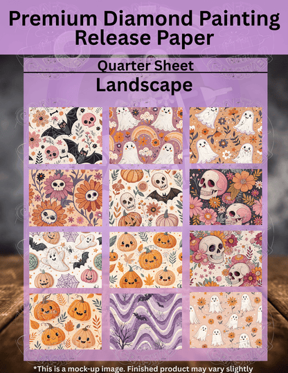 Retro Halloween Combo Pack Premium Release Paper for Diamond Painting