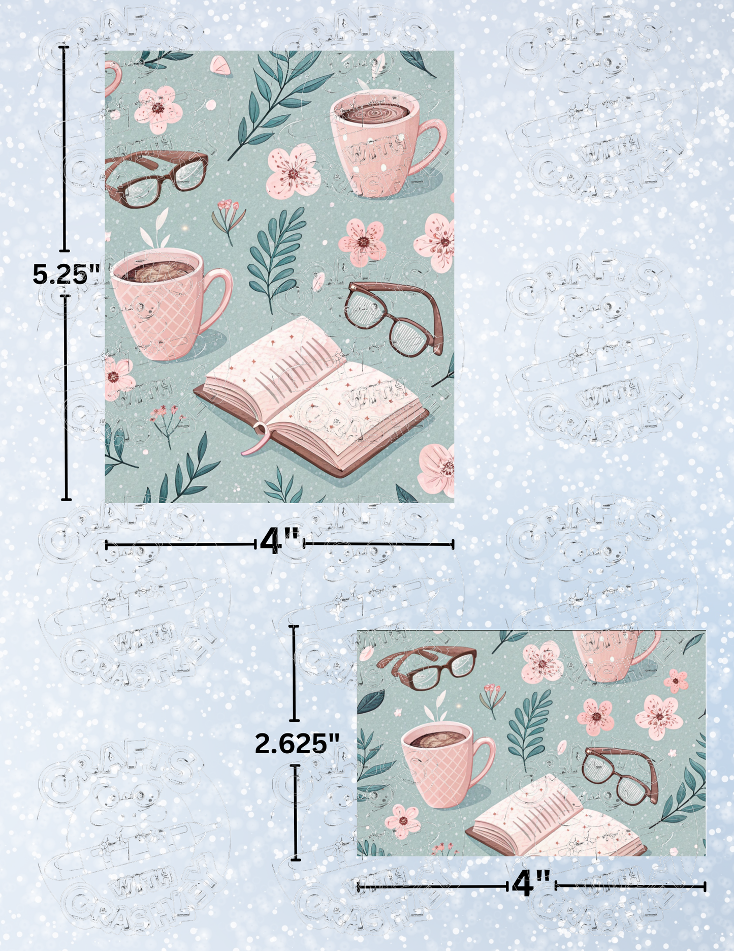 "Coffee & Books" Premium Decorative Release Papers for Diamond Painting