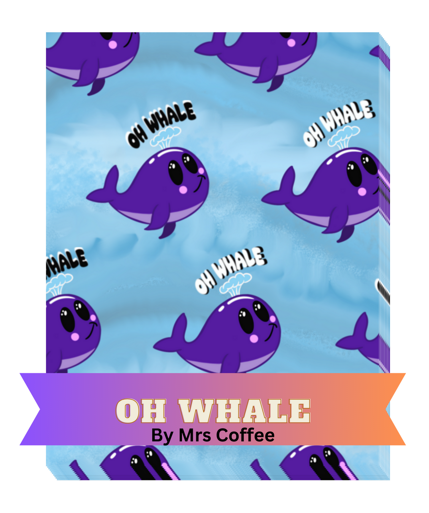 "Oh Whale" by Mrs Coffee Decorative Diamond Painting Release Papers