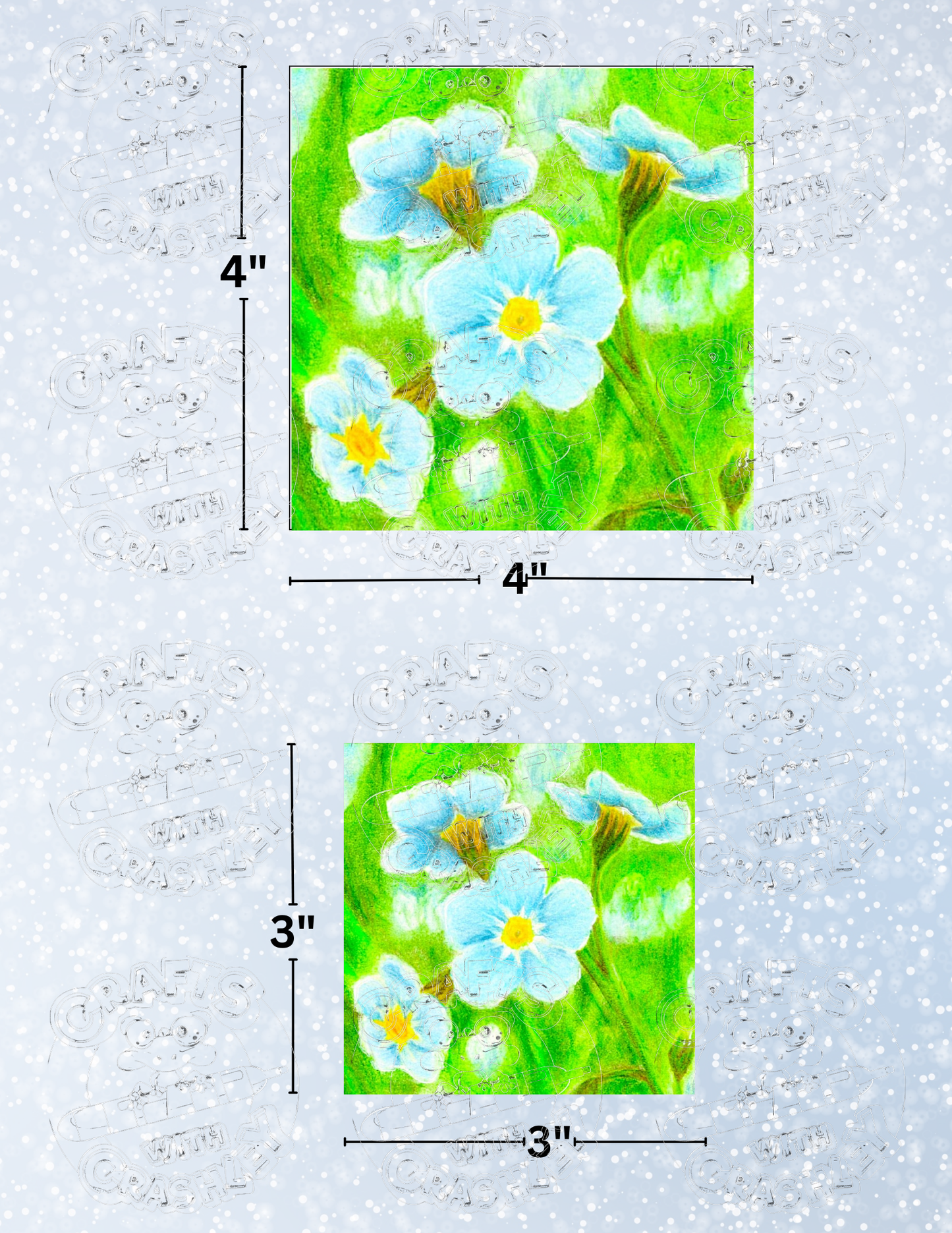 Product Bundle "Nana's Forget-Me-Nots" by ©Courtney Lyons