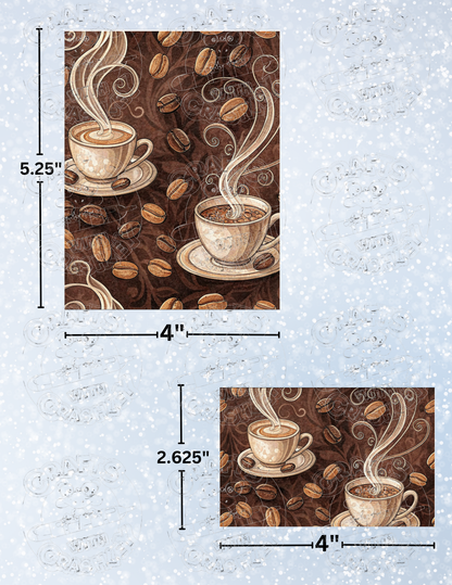 "Steamy Coffee" Premium Decorative Release Papers for Diamond Painting