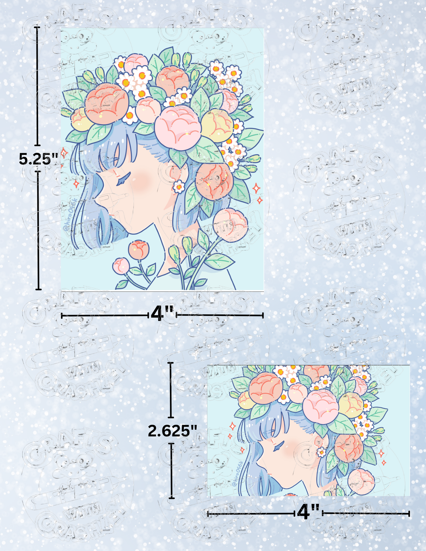 "Flowers" by ©Hiroko Hashimoto Premium Decorative Release Papers for Diamond Painting