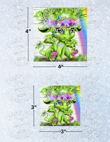 "Summer Lil Dragonz" by ©Sheena Pike Decorative Diamond Painting Release Papers