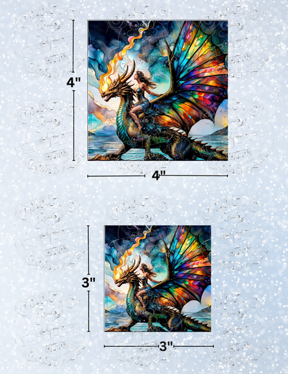 "Her Dragon" by ©Peggy Collins Decorative Diamond Painting Release Papers