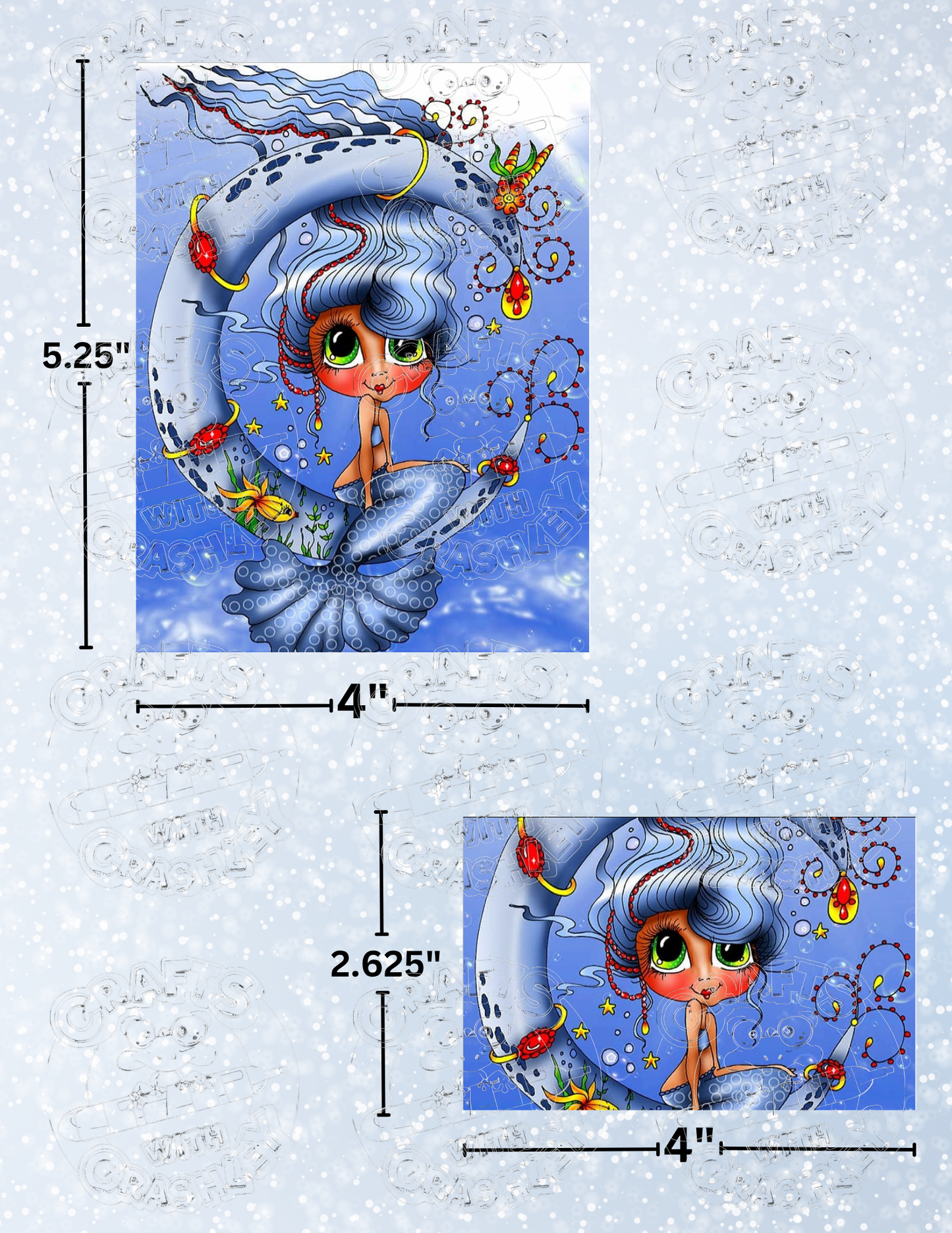 "Mermaid Moon" by ©Sherri Baldy Premium Decorative Release Papers for Diamond Painting