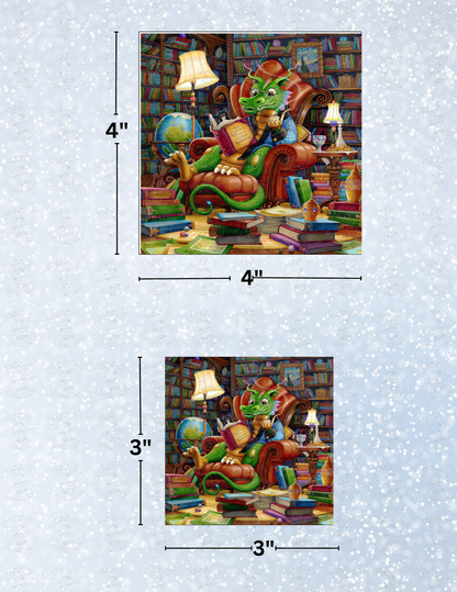 "Literate Dragon" By ©Randal Spangler Decorative Diamond Painting Release Papers