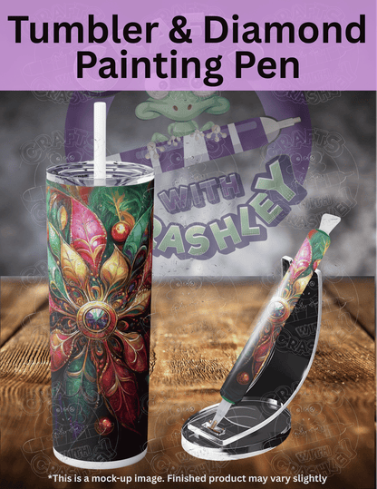 "Poinsettia Christmas Ornament" by ©Peggy Collins Premium Accessories for Diamond Painting