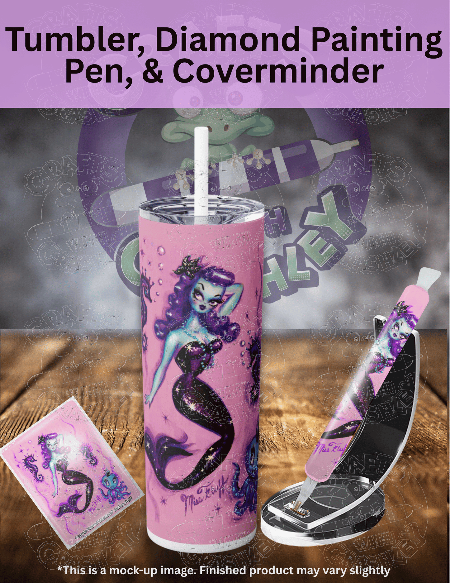 "Purple Haired Mermaid" by ©Miss Fluff Premium Accessories for Diamond Painting