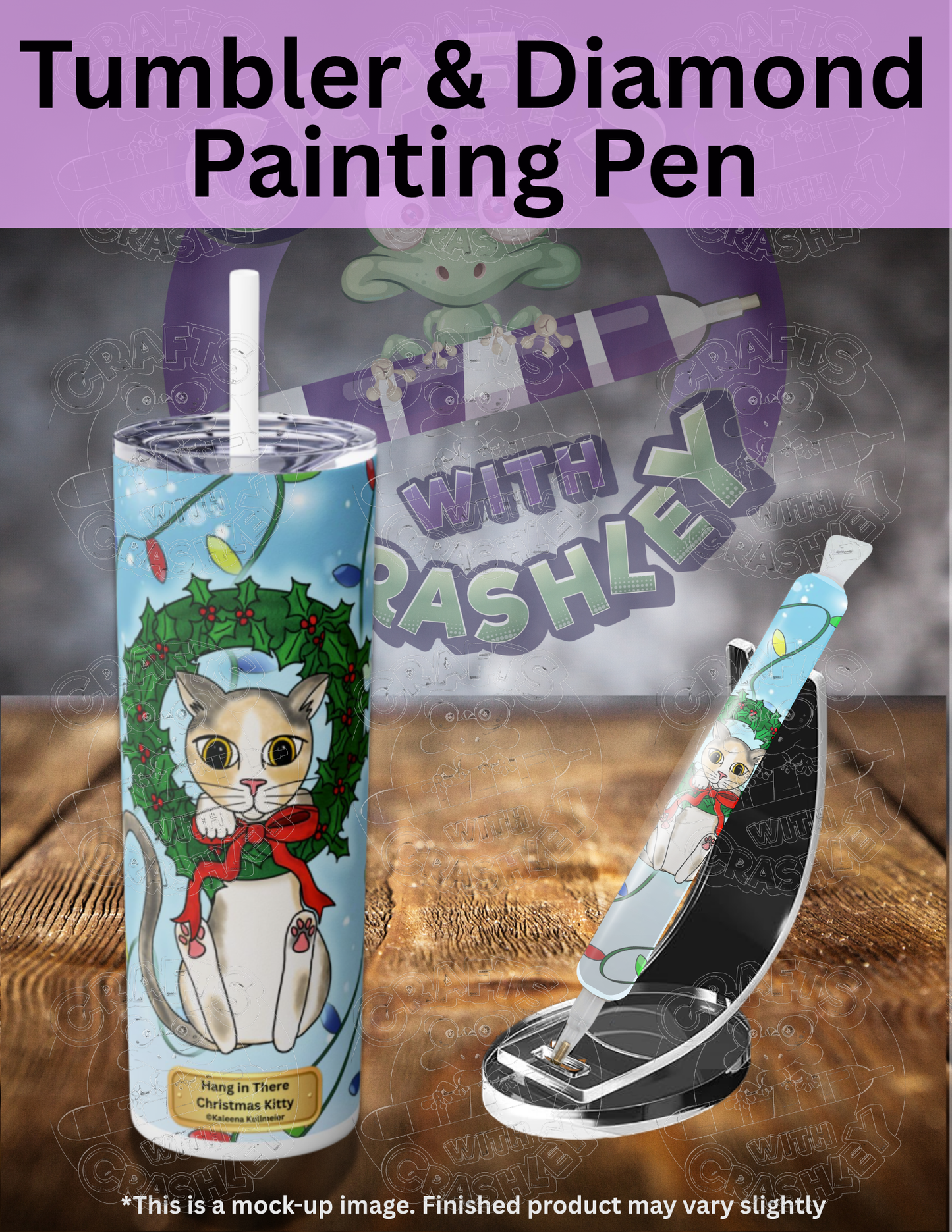 "Hang in There Christmas Kitty" by ©Kaleena Kollmeier Premium Accessories for Diamond Painting