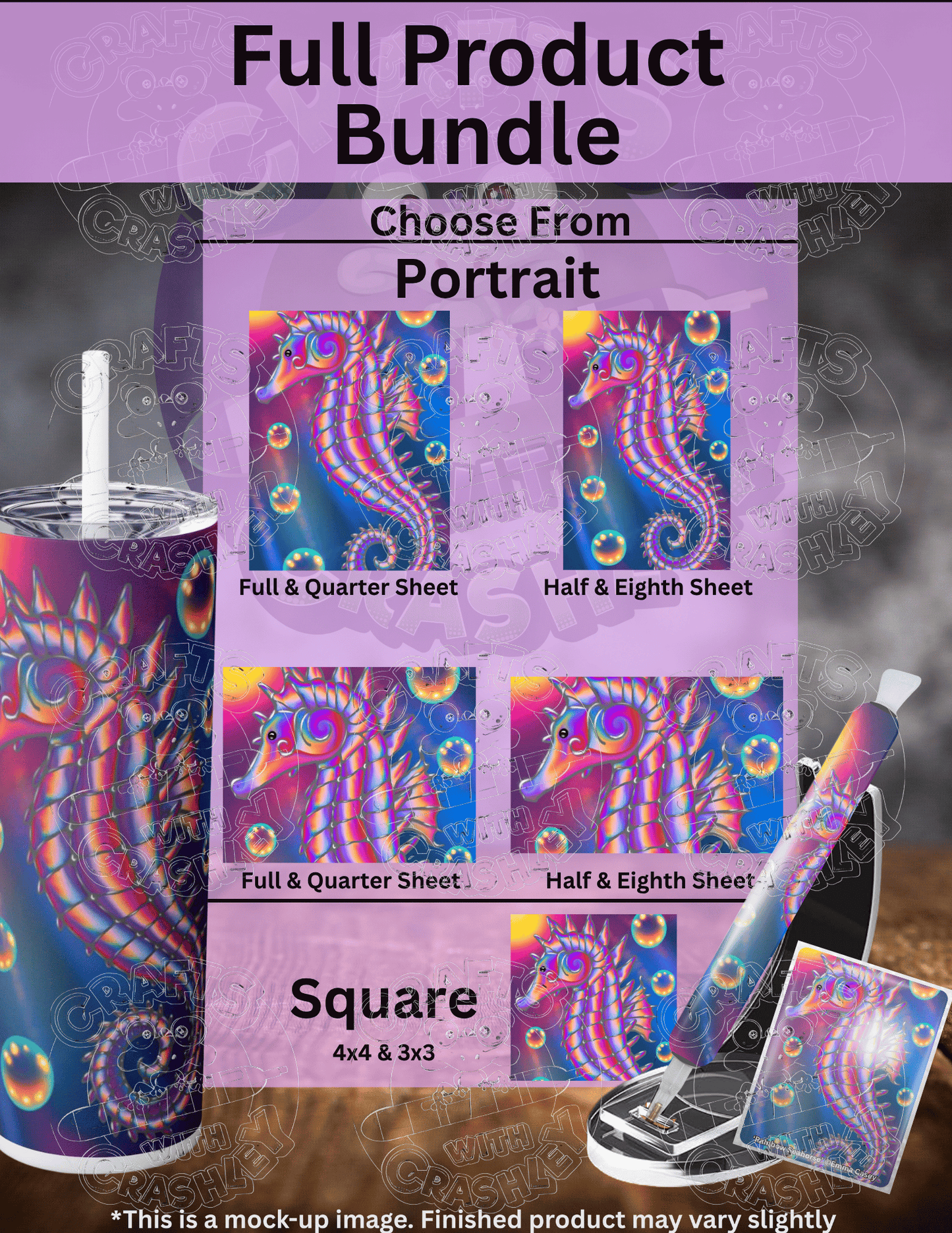 "Rainbow Seahorse" by ©Emma Casey Premium Accessories for Diamond Painting