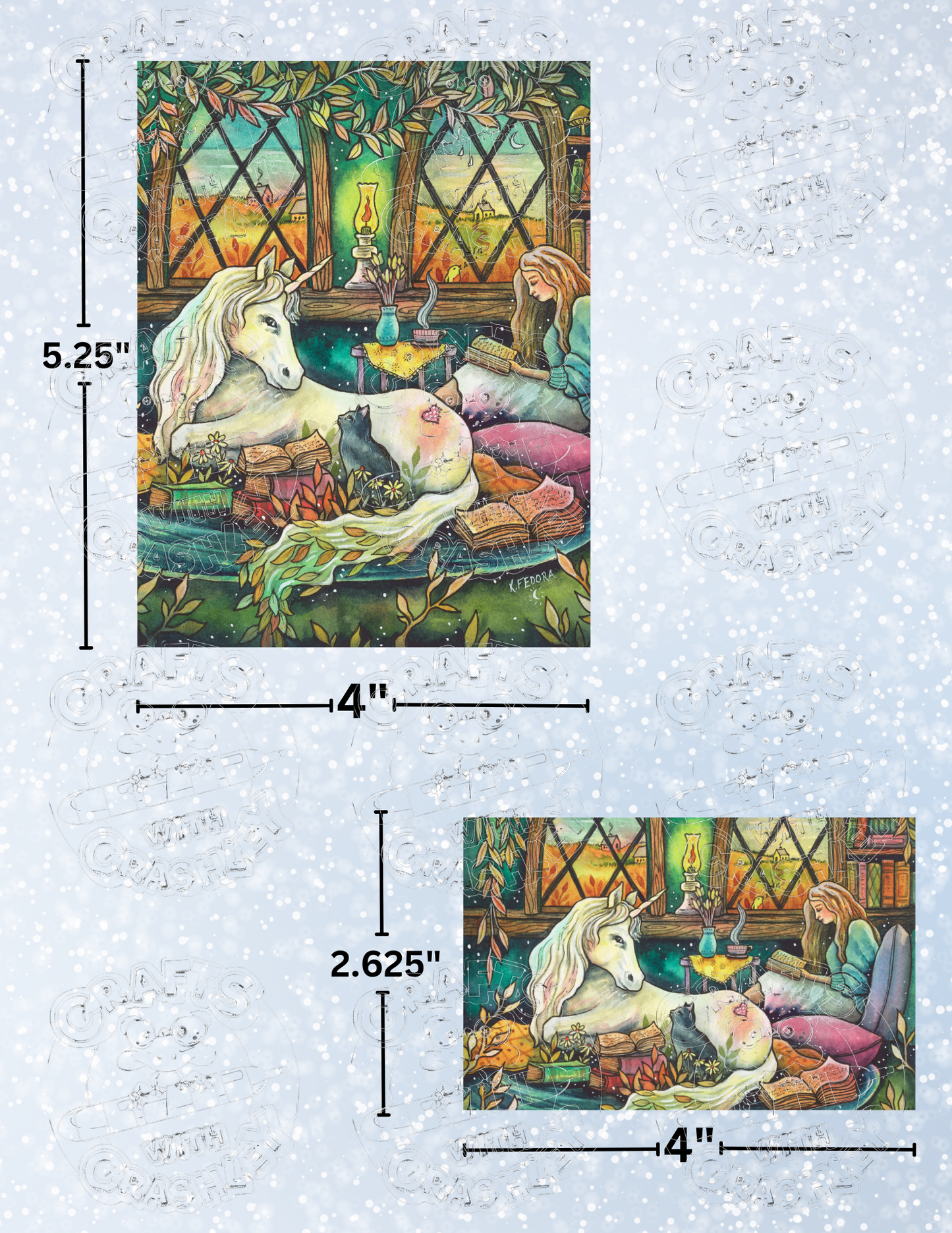 "Imagine Unicorns" by ©Kat Fedora Premium Decorative Release Papers for Diamond Painting