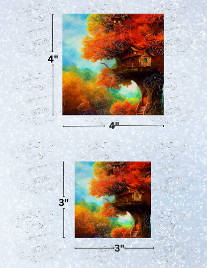 "My Treehouse in Autumn" by ©Peggy Collins Decorative Diamond Painting Release Papers