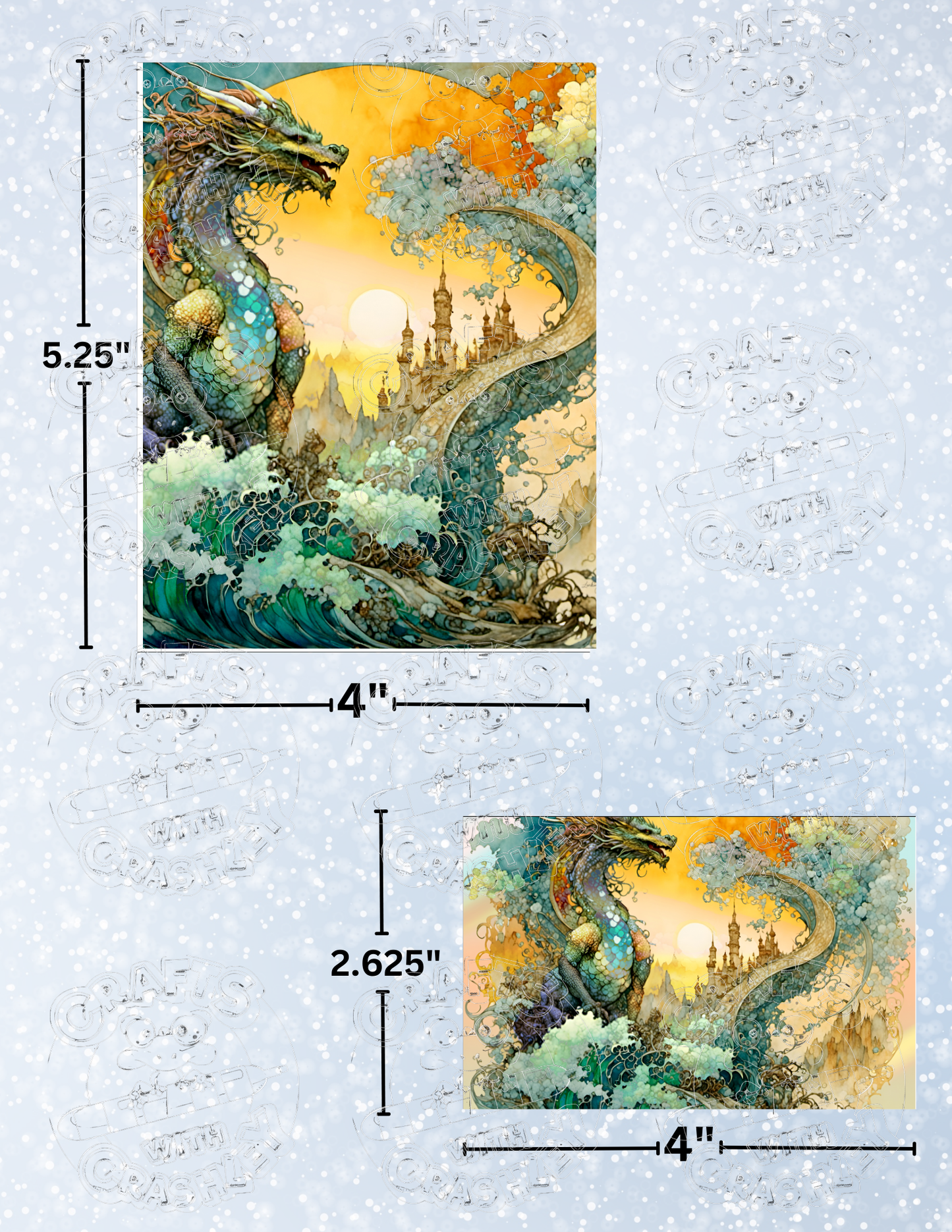 "The Dragon's Wake" by ©T.S. Larking Premium Decorative Release Papers for Diamond Painting