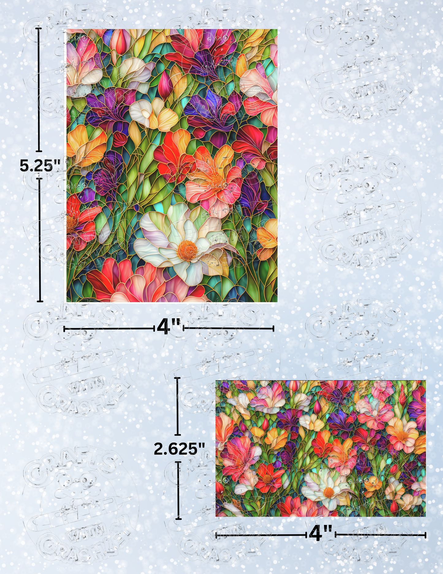 "Stained Glass Flower Garden" by ©Peggy Collins Premium Decorative Release Papers for Diamond Painting