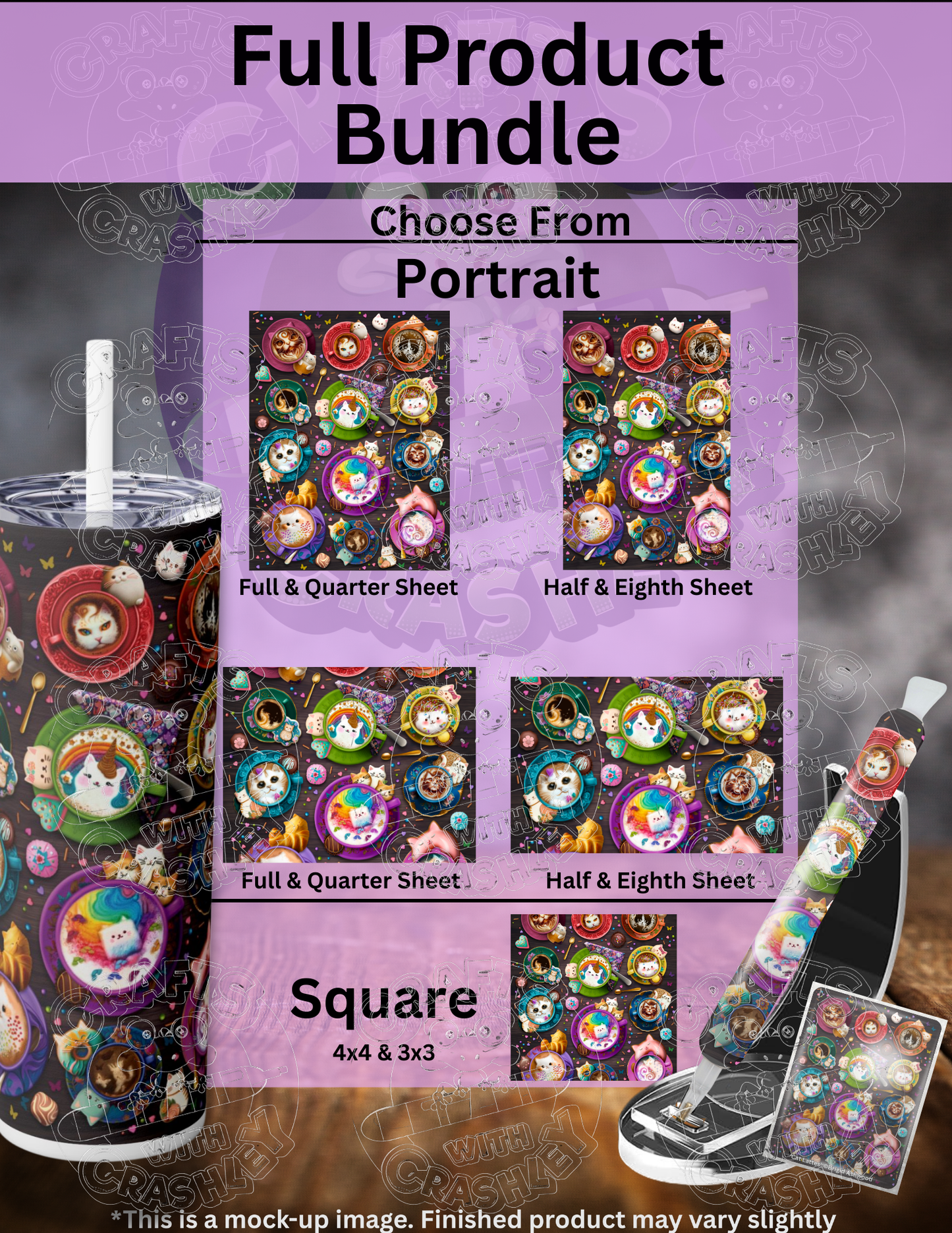 "Cat Lattes" by ©Brigid Ashwood Premium Accessories for Diamond Painting