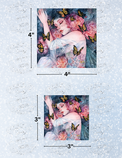 "Sleeps with Butterflies" By ©Margaret Morales Decorative Diamond Painting Release Papers