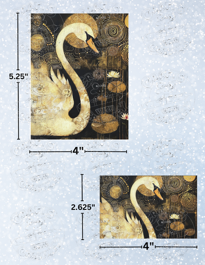 "Swan and Lotus Flowers" by ©Peggy Collins Premium Decorative Release Papers for Diamond Painting