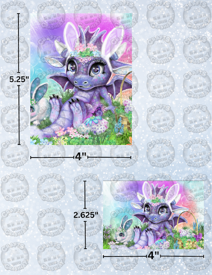 "Easter Bunny Lil Dragonz" by ©Sheena Pike Decorative Diamond Painting Release Papers
