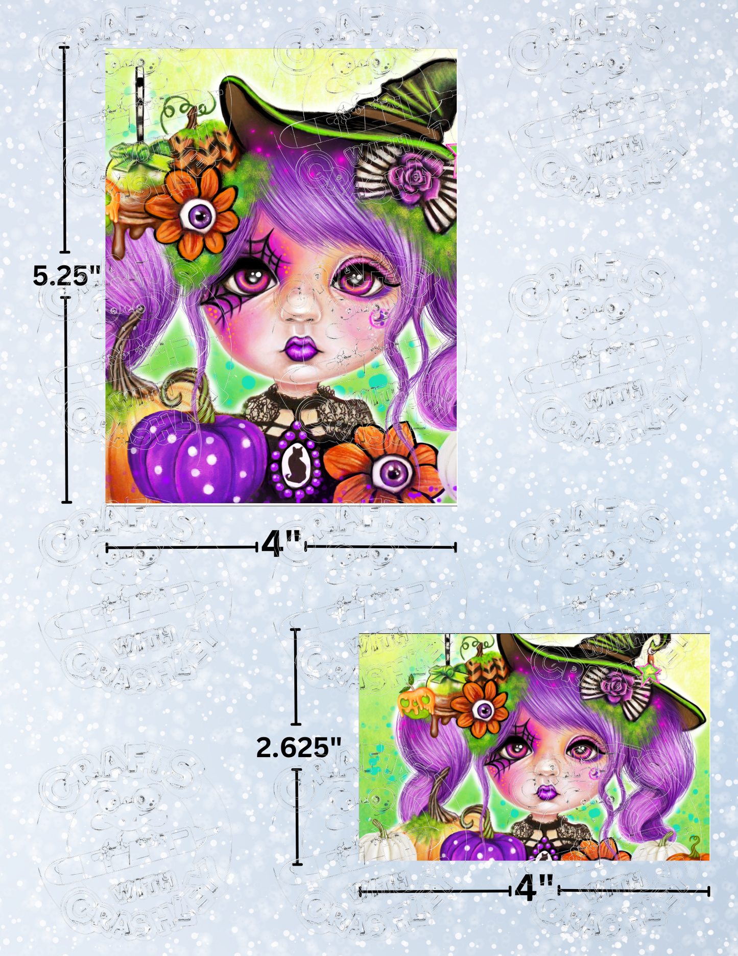 "Halloween Hannah" by ©Sheena Pike Premium Decorative Release Papers for Diamond Painting