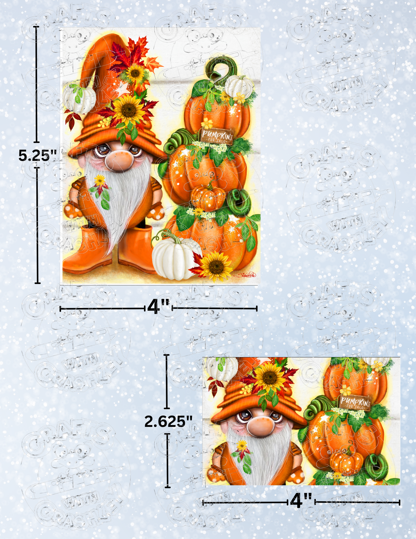 "Pumpkins for Sale Lil Gnomez" by ©Sheena Pike Premium Decorative Release Papers for Diamond Painting