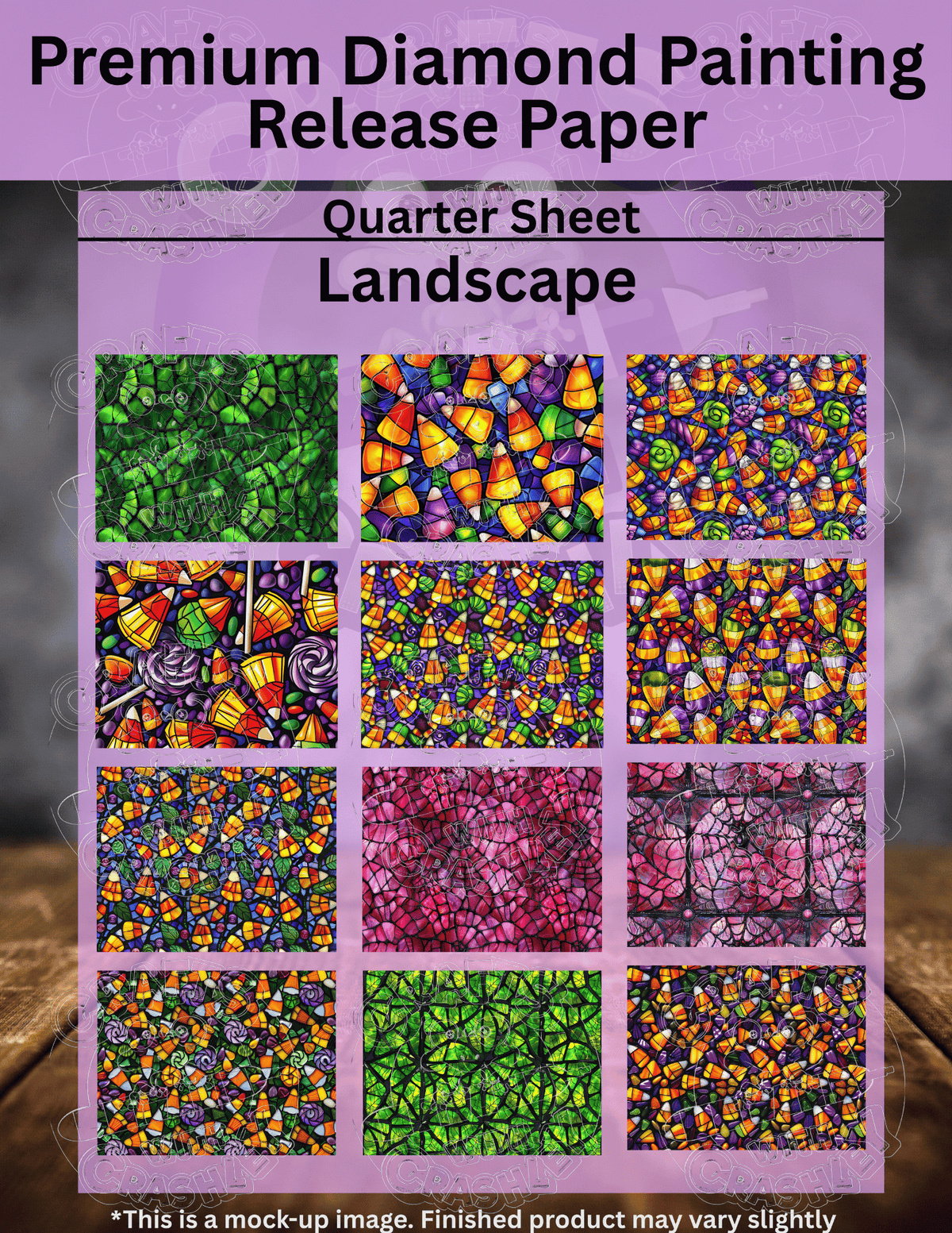 Stained Glass Halloween Combo Pack Premium Release Paper for Diamond Painting