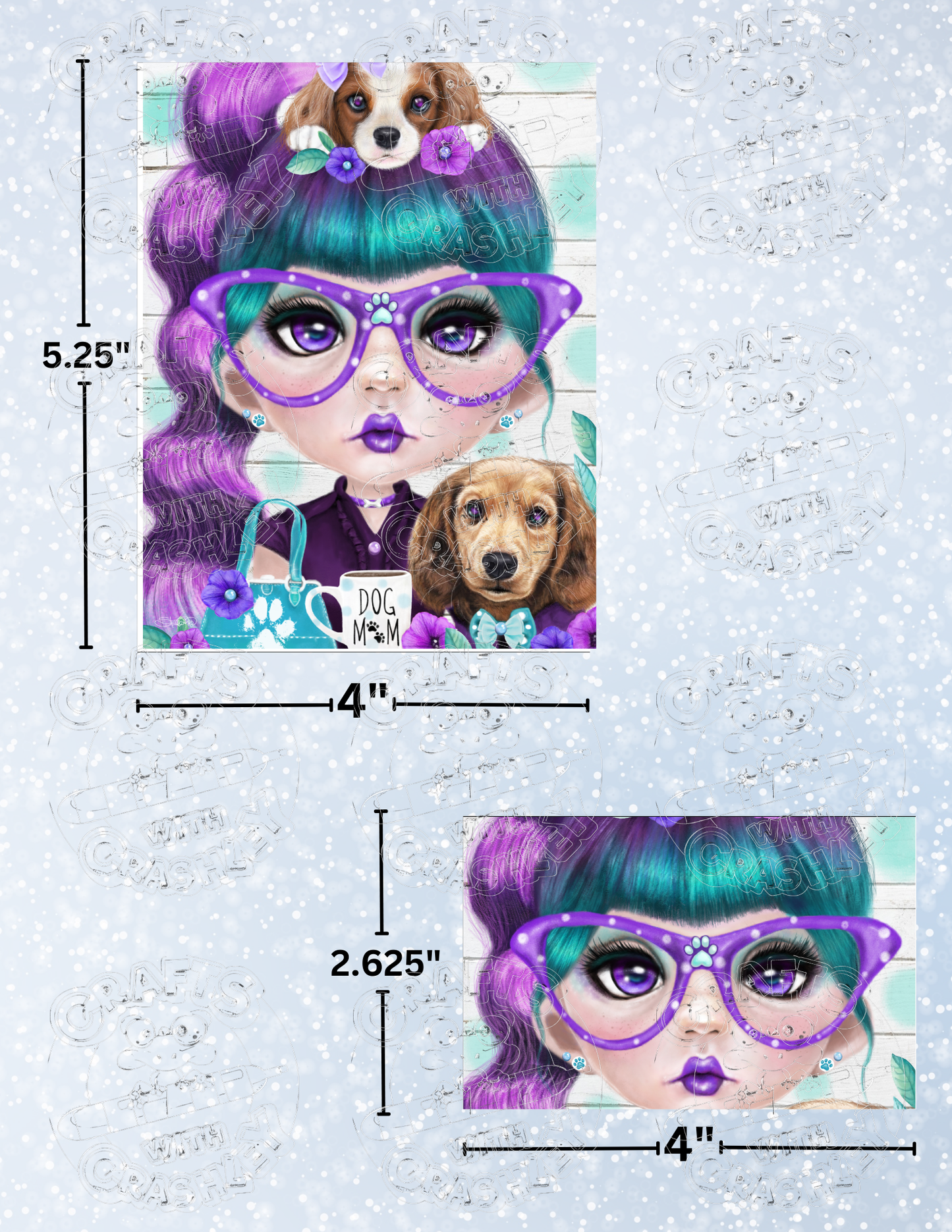 "Puppy Loving Petunia" by ©Sheena Pike Premium Decorative Release Papers for Diamond Painting