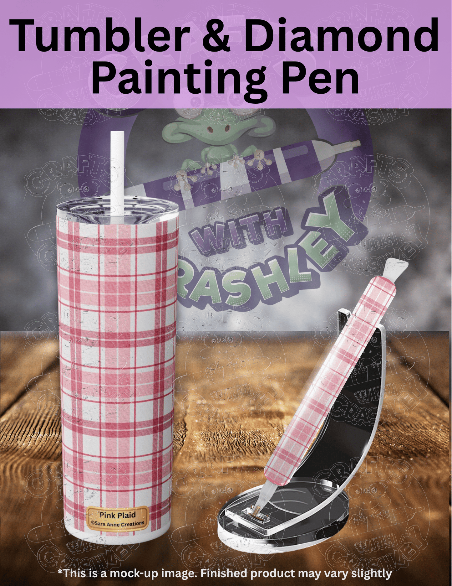 "Pink Plaid" by ©Sara Anne Creations Premium Accessories for Diamond Painting