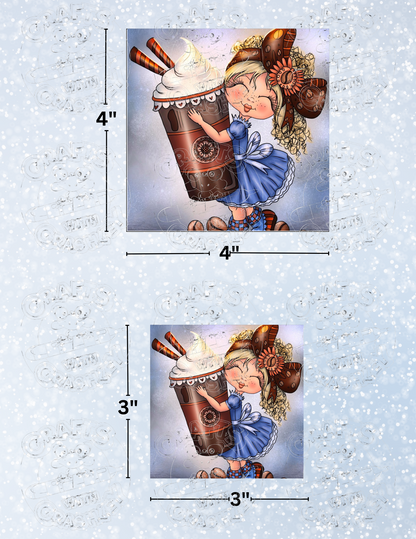 "Fancy Coffee Bestie" by ©Sherri Baldy Decorative Diamond Painting Release Papers