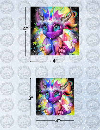 "Rainbow Lil Dragonz" by ©Sheena Pike Decorative Diamond Painting Release Papers