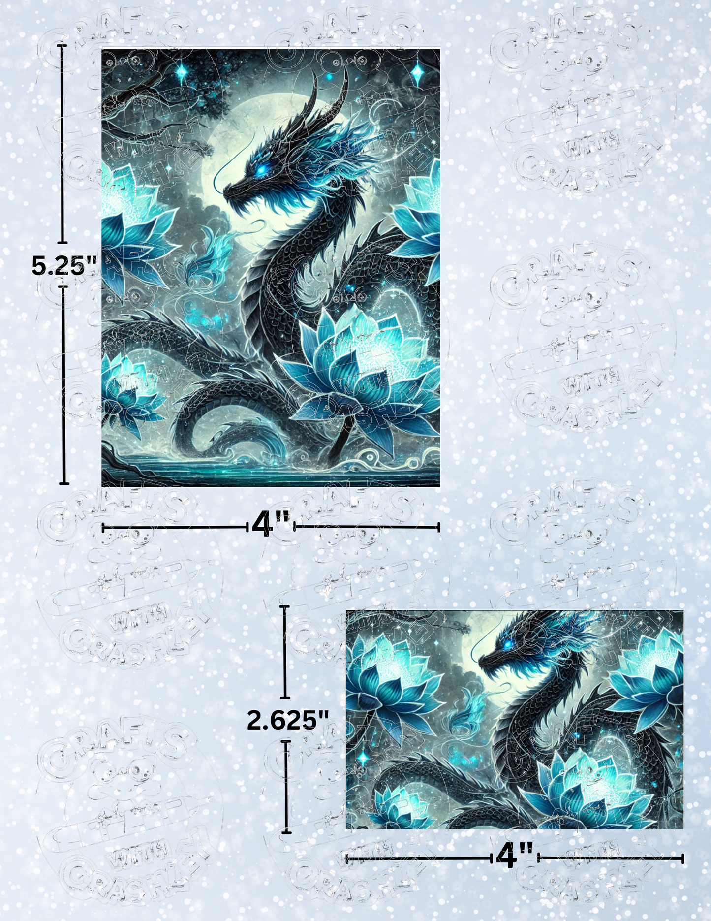"Dragon Lotus" Premium Decorative Release Papers for Diamond Painting