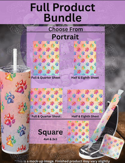 "Rainbow Paw Prints" Premium Accessories for Diamond Painting