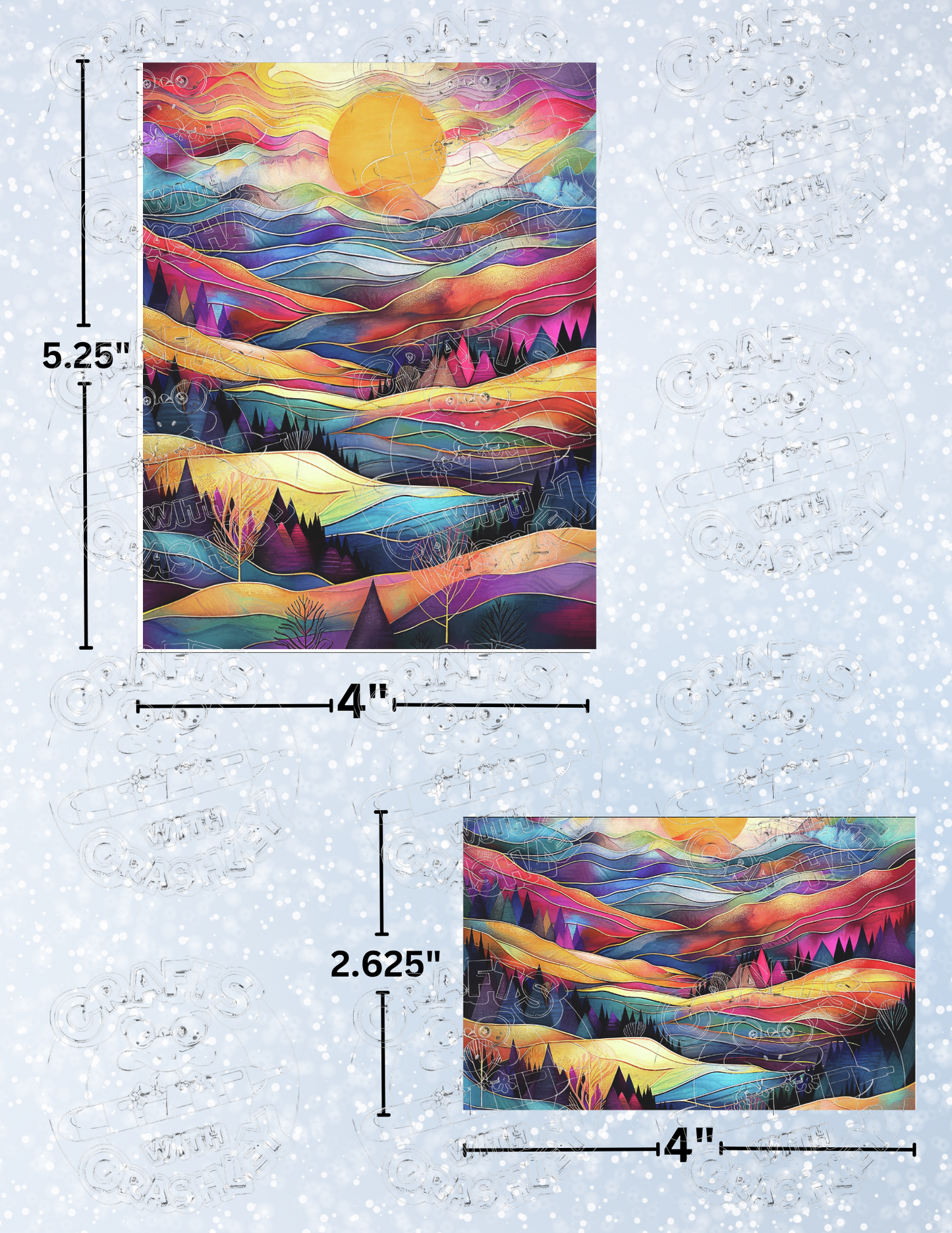 "Valley Sunset" by ©Peggy Collins Premium Decorative Release Papers for Diamond Painting