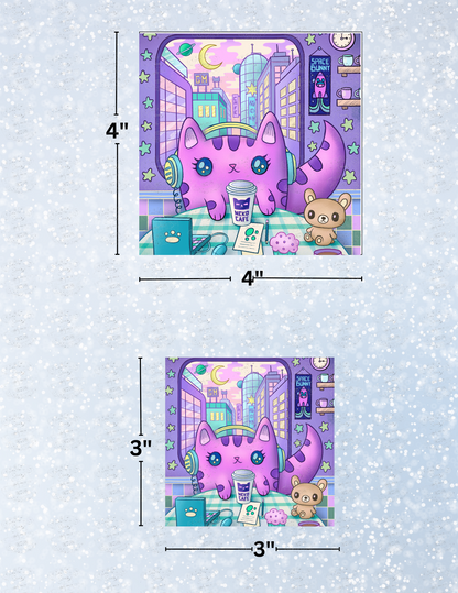 "Neko Cafe" by ©Jeremiah Ketner Decorative Diamond Painting Release Papers