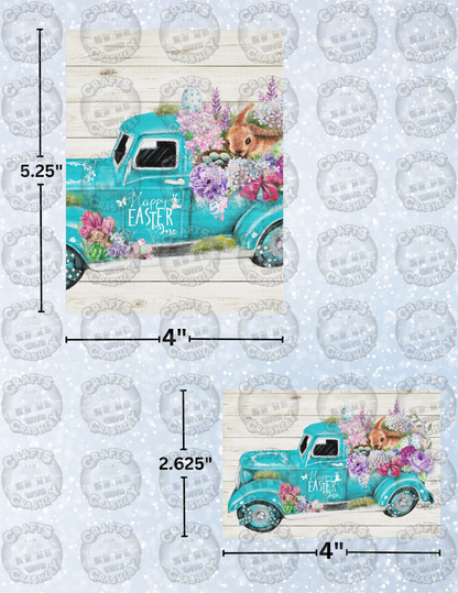 "Happy Easter Inc. Old Truck" by ©Sheena Pike Decorative Diamond Painting Release Papers