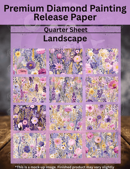 Periwinkle Purple Floral Combo Pack Premium Release Paper for Diamond Painting