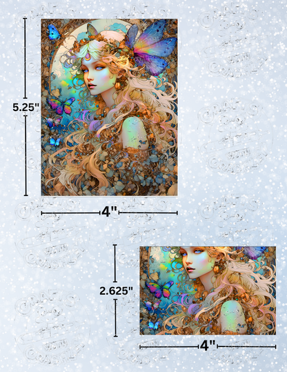 "Blue Eyes and Butterflies" by ©T.S. Larking Premium Decorative Release Papers for Diamond Painting