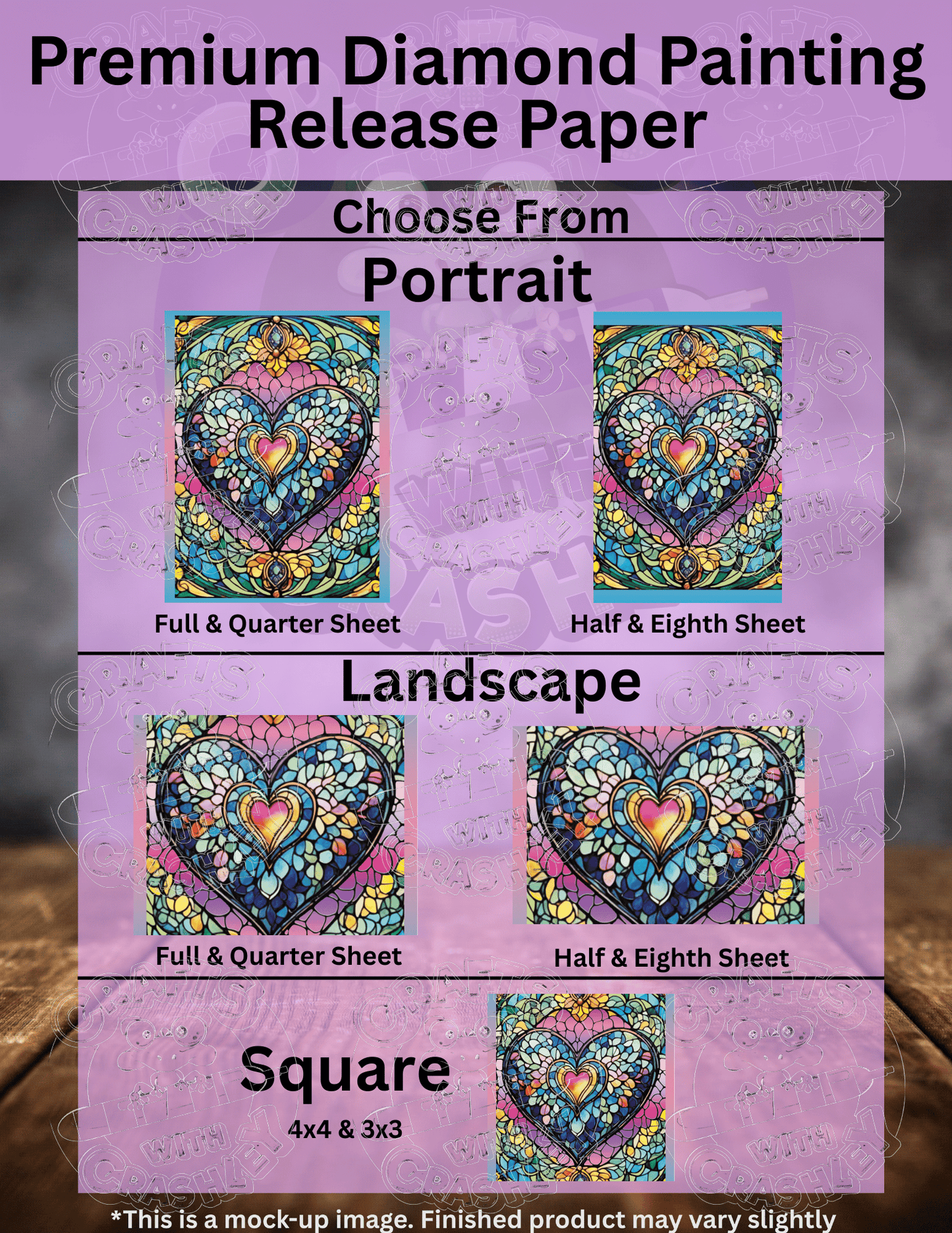 "Blue Stained Glass Heart" by ©T.S. Larking Premium Accessories for Diamond Painting