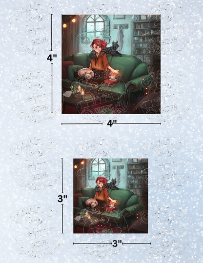 "Cats, Candles, & Tea" by ©ChrissaBug Decorative Diamond Painting Release Papers