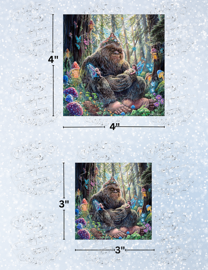 "Peaceful Bigfoot" by ©Dakota Daetwiler Decorative Diamond Painting Release Papers