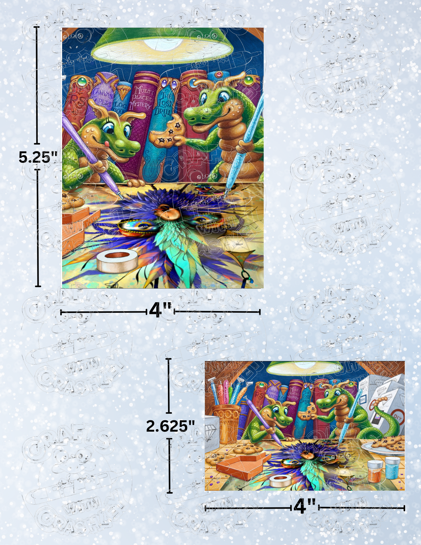 "Cookies, Books, Diamonds, & Birds" by ©Randal Spangler Premium Decorative Release Papers for Diamond Painting