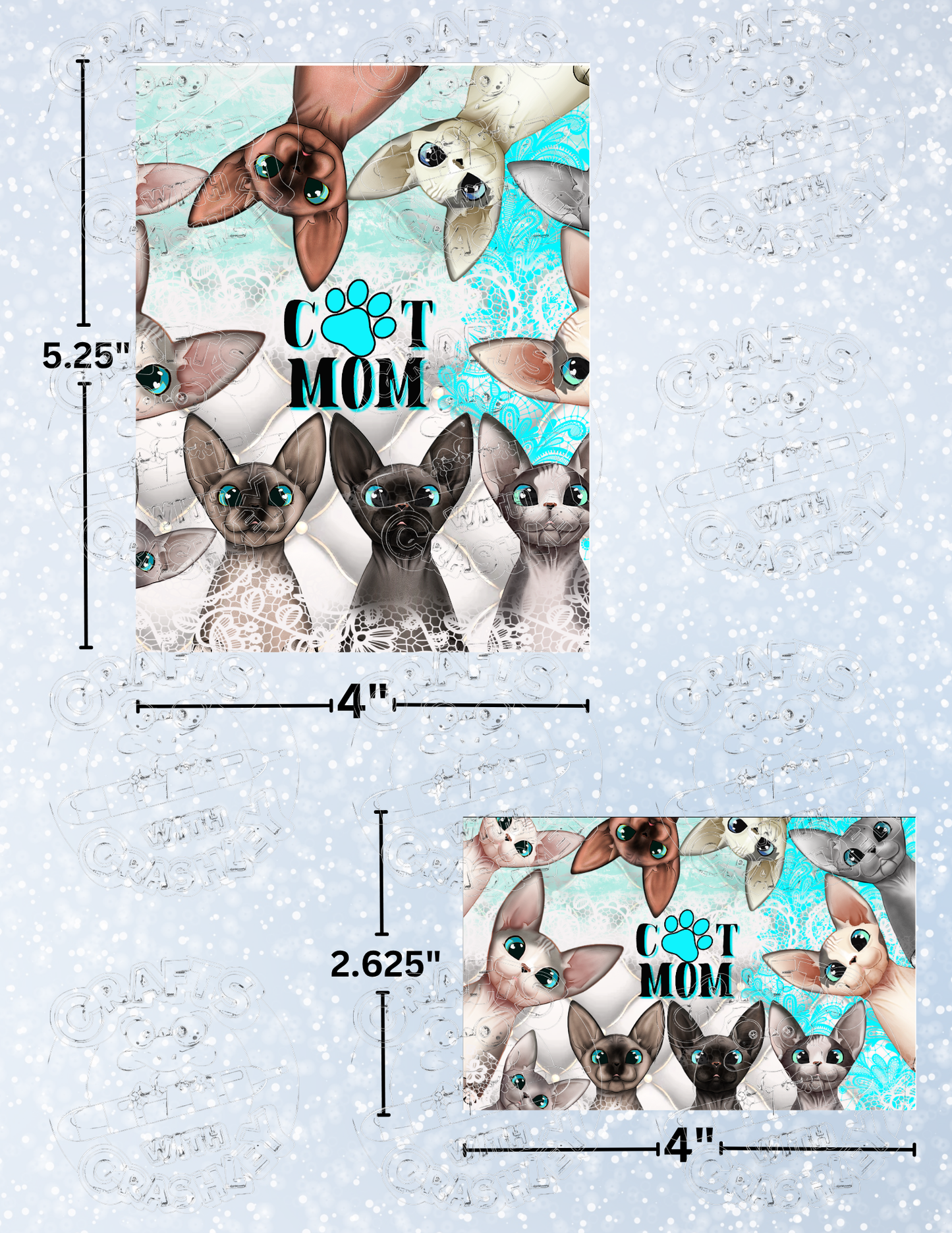 "Cat Mom" Premium Decorative Release Papers for Diamond Painting