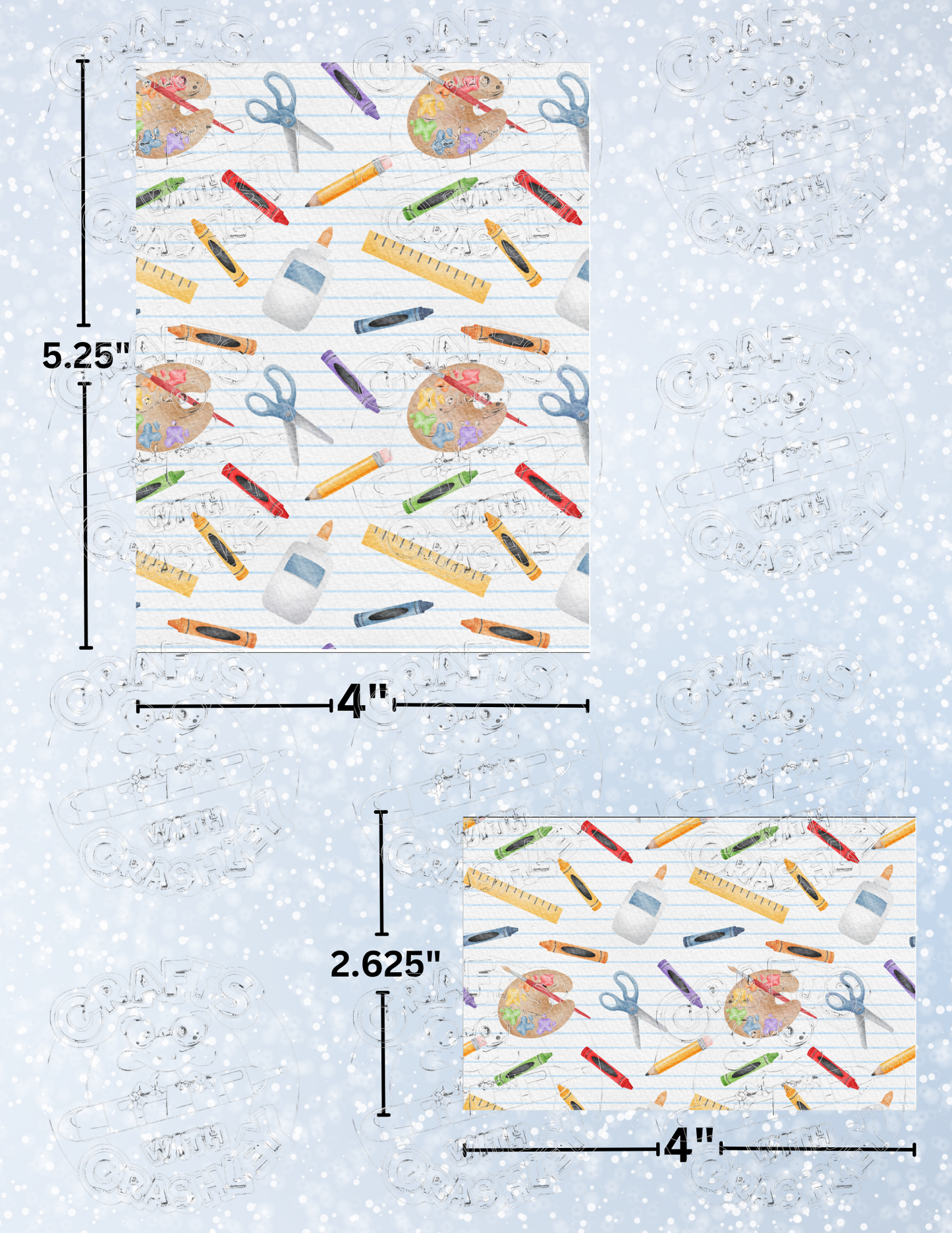 "School Supplies" by ©Sara Anne Creations Premium Decorative Release Papers for Diamond Painting