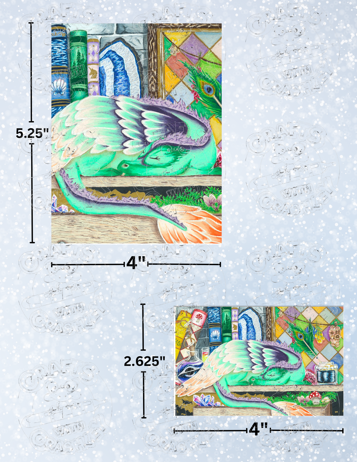 "Alchemist's Desk Dragon" by ©Courtney Lyons Premium Decorative Release Papers for Diamond Painting