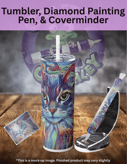 "Cleo the Colorful Long Hair Cat" by ©Peggy Collins Premium Accessories for Diamond Painting