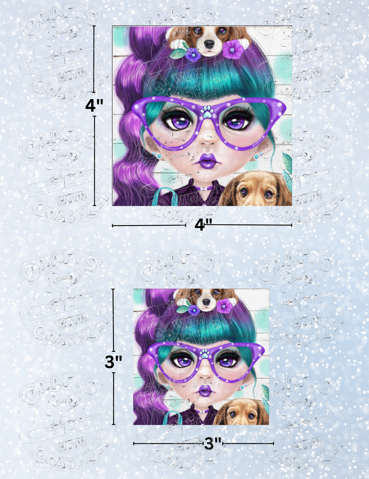 "Puppy Loving Petunia" by ©Sheena Pike Premium Decorative Release Papers for Diamond Painting